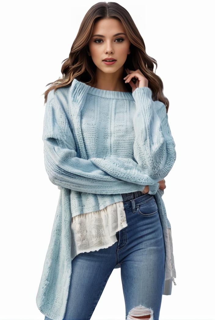 plus size casual sweater women s plus solid tassel trim long sleeve cowl neck high stretch jumper 100635