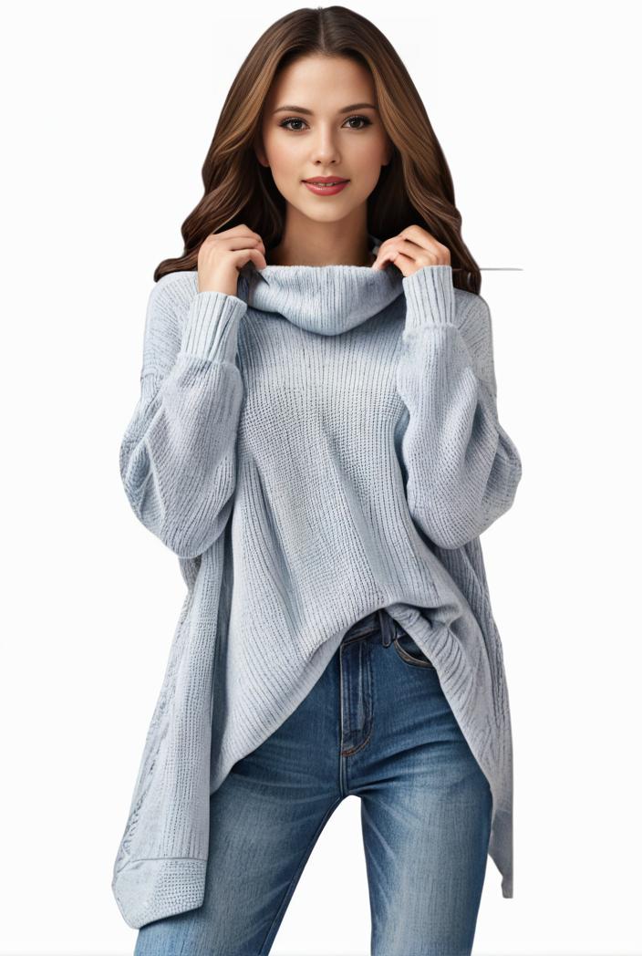 plus size casual sweater women s plus solid tassel trim long sleeve cowl neck high stretch jumper 100636