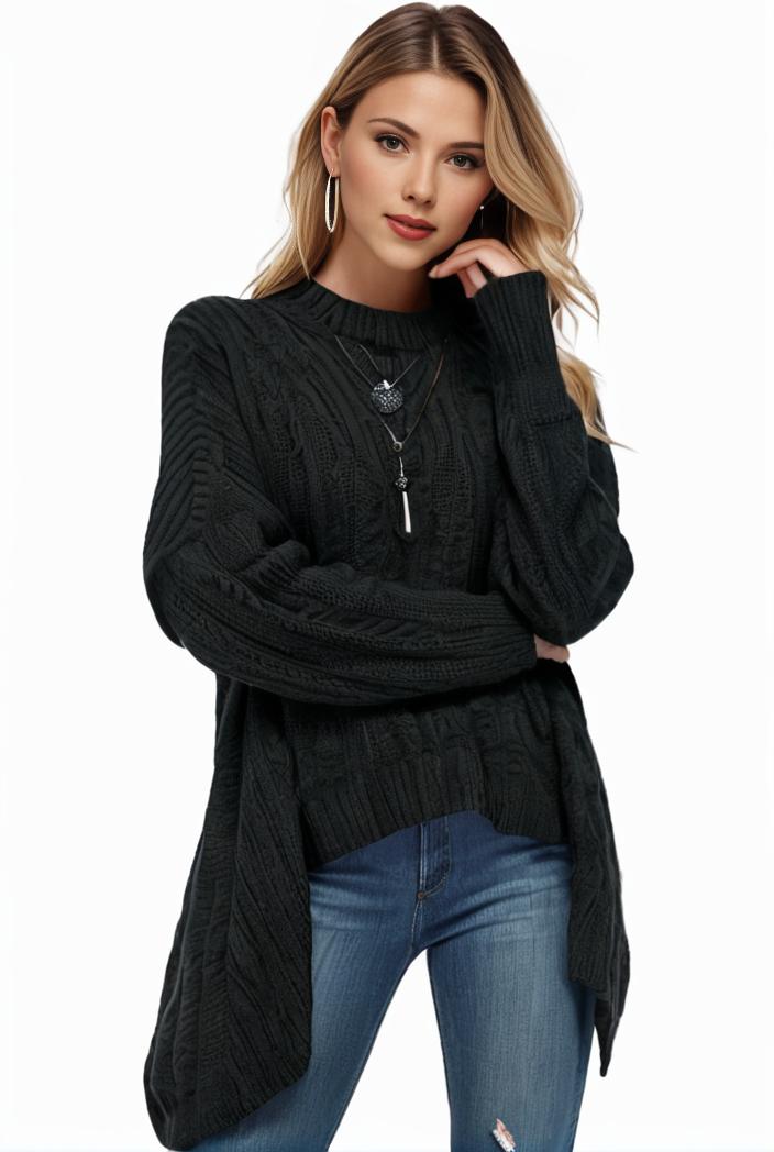 plus size casual sweater women s plus solid tassel trim long sleeve cowl neck high stretch jumper 100639