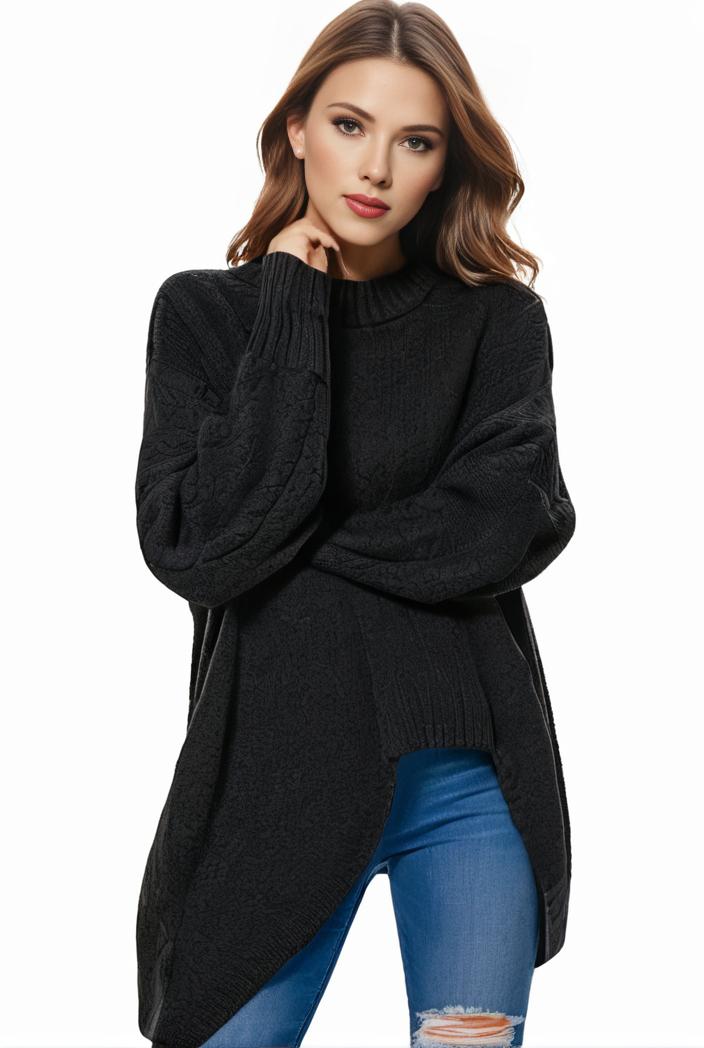 plus size casual sweater women s plus solid tassel trim long sleeve cowl neck high stretch jumper 100641