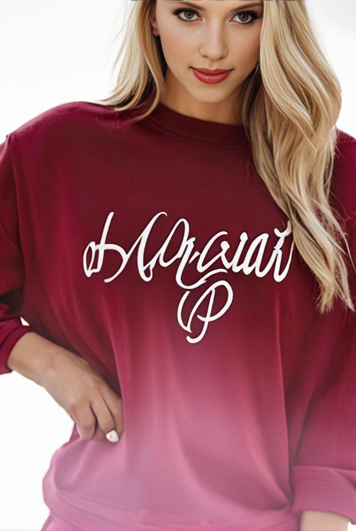 plus size casual sweatshirt women s plus ombre letter heart print raglan sleeve round neck slight stretch pullover sweatshirt 100723