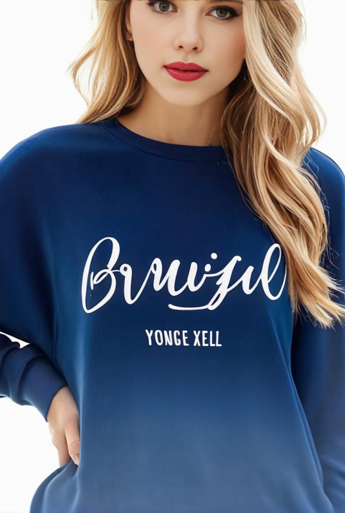 plus size casual sweatshirt women s plus ombre letter heart print raglan sleeve round neck slight stretch pullover sweatshirt 100729