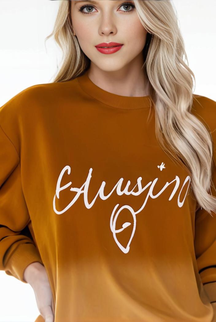 plus size casual sweatshirt women s plus ombre letter heart print raglan sleeve round neck slight stretch pullover sweatshirt 100739