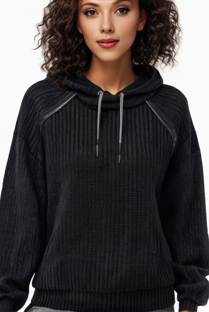 plus size casual sweatshirt women s plus solid waffle long sleeve drawstring hooded pullover sweatshirt with kangaroo pockets casual tops for fall winter women s clothing 100789