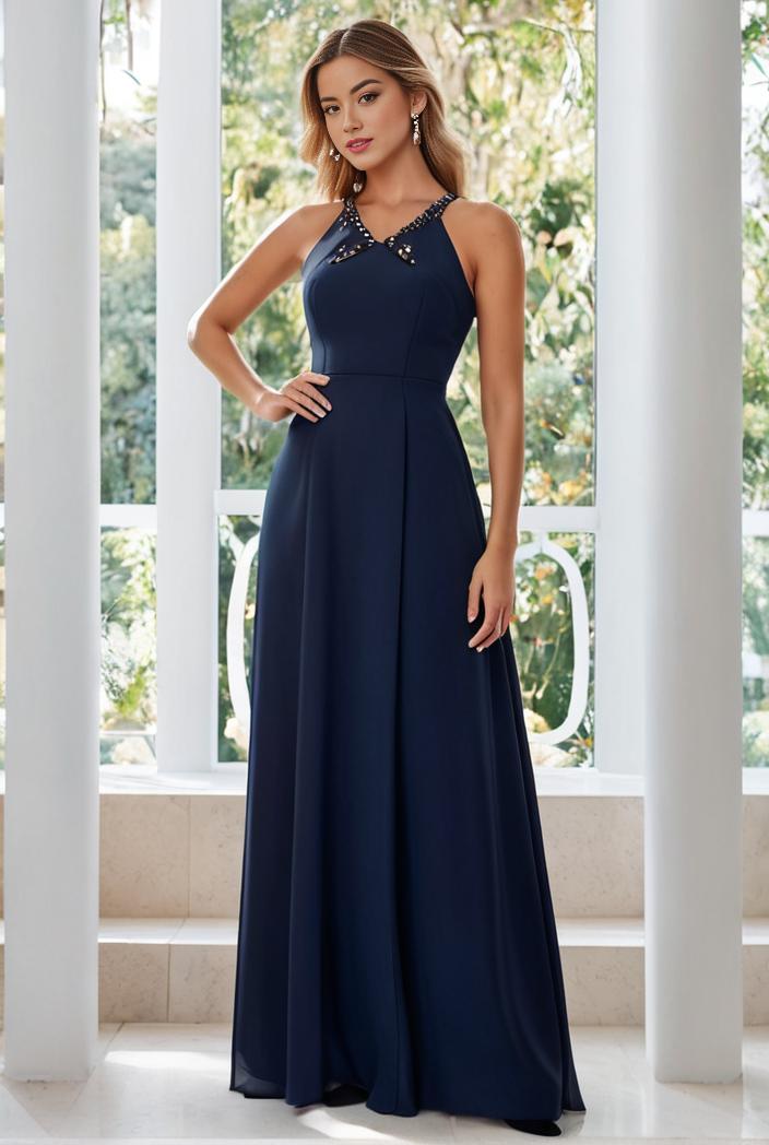 flowy chiffon one shoulder with three straps bridesmaid dress 134106