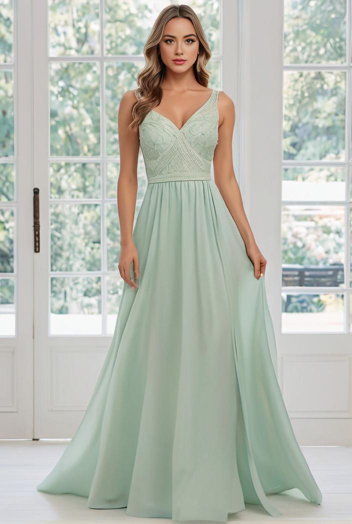 flowy chiffon one shoulder with three straps bridesmaid dress 134115