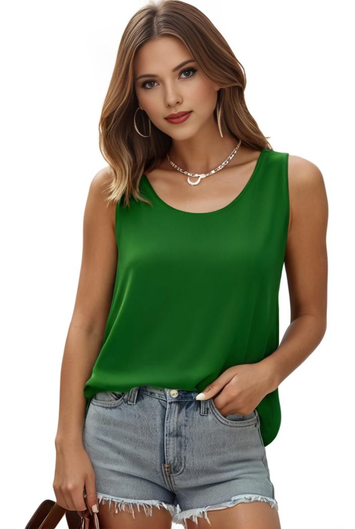 plus size casual tank top women s plus solid square neck pleated medium stretch tank top 101042