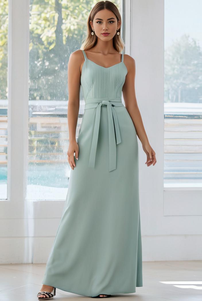 flowy chiffon one shoulder with three straps bridesmaid dress 134117