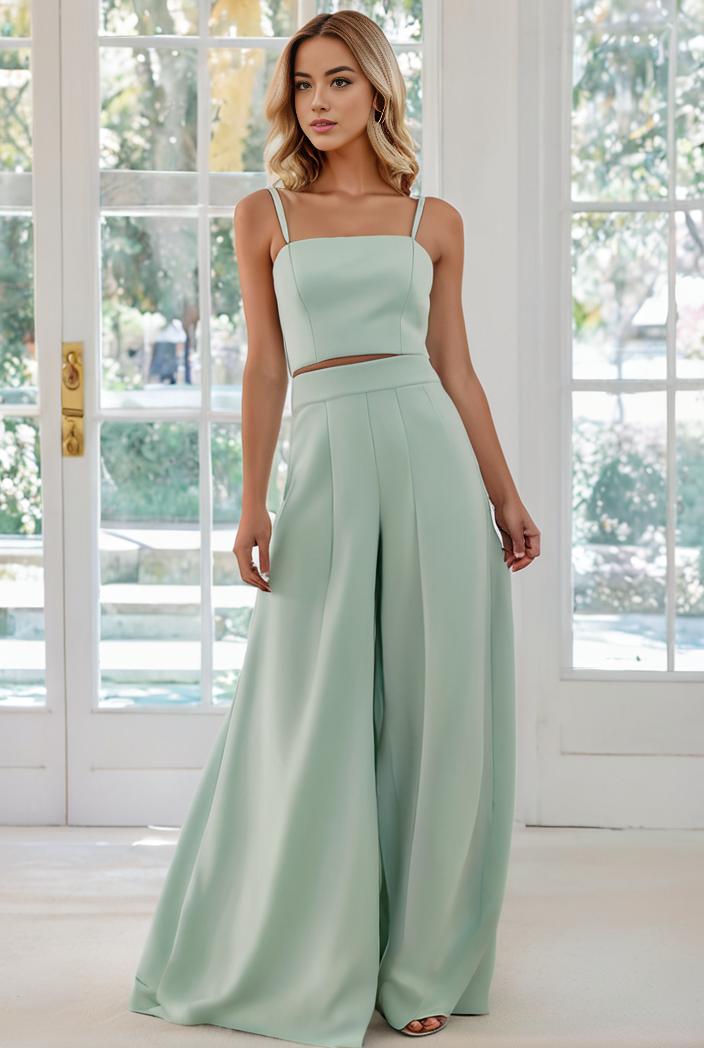 flowy chiffon one shoulder with three straps bridesmaid dress 134119