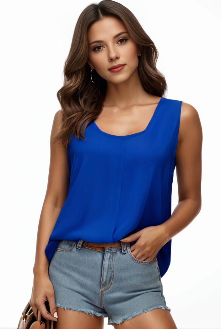 plus size casual tank top women s plus solid square neck pleated medium stretch tank top 101051