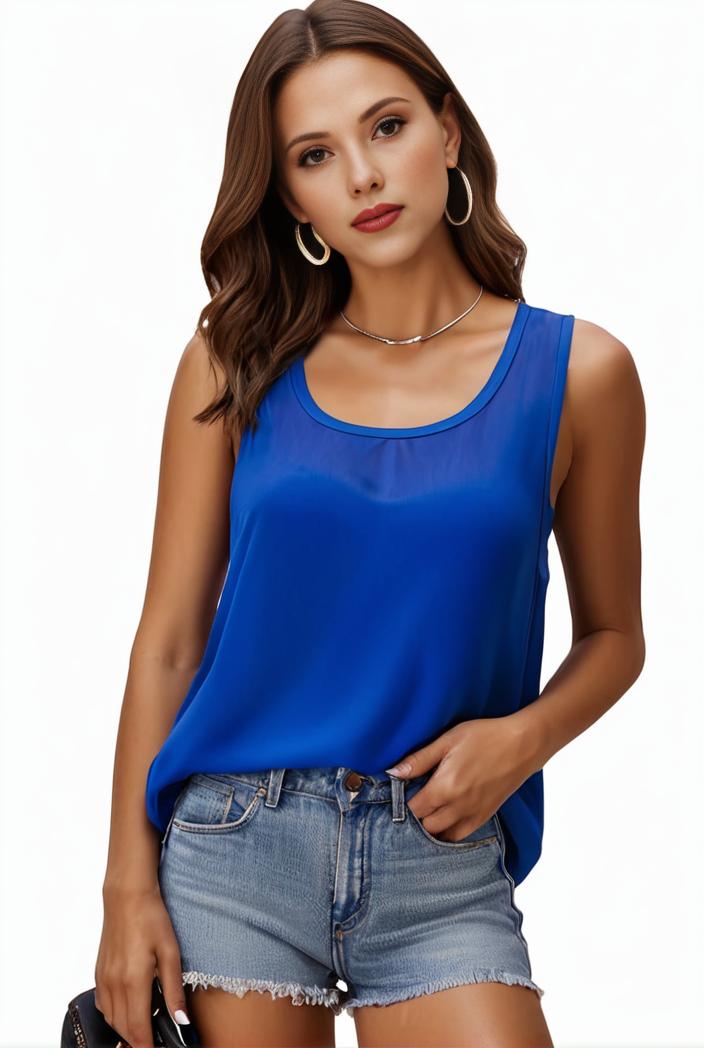 plus size casual tank top women s plus solid square neck pleated medium stretch tank top 101052