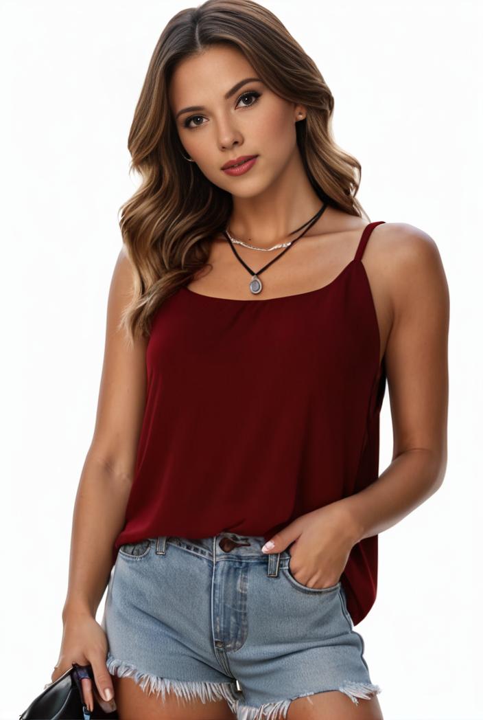 plus size casual tank top women s plus solid square neck pleated medium stretch tank top 101055