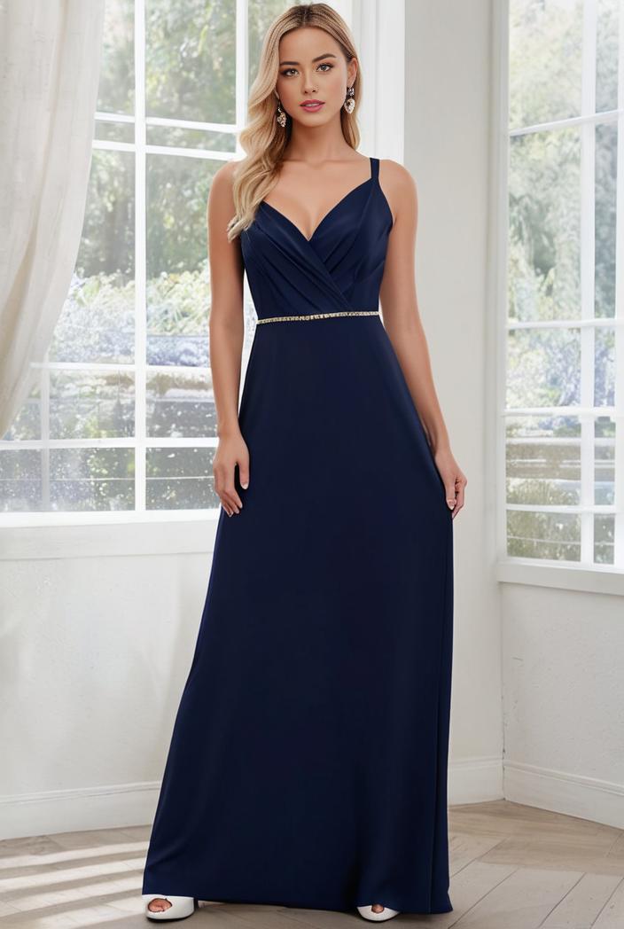 flowy chiffon one shoulder with three straps bridesmaid dress 134132