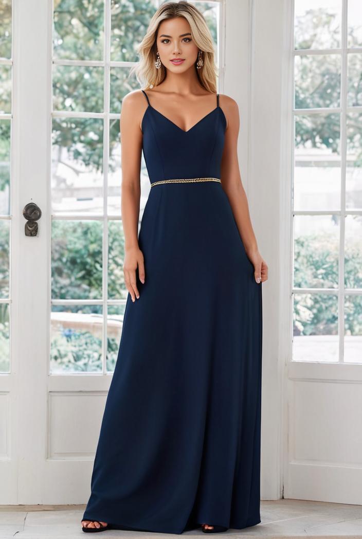 flowy chiffon one shoulder with three straps bridesmaid dress 134134