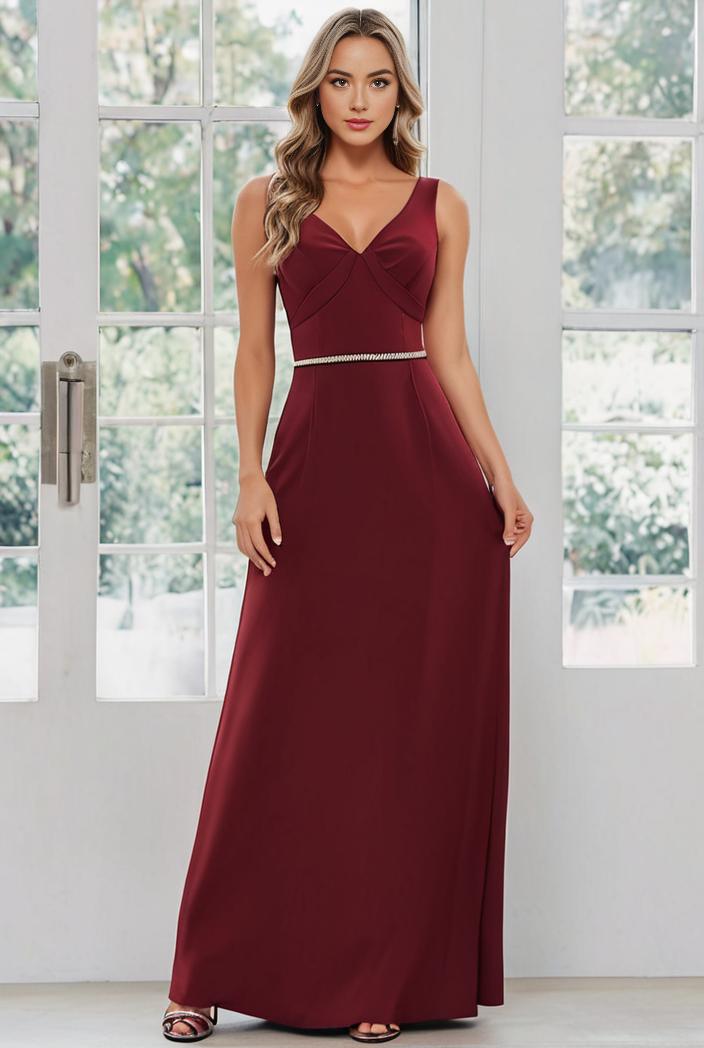 flowy chiffon one shoulder with three straps bridesmaid dress 134139