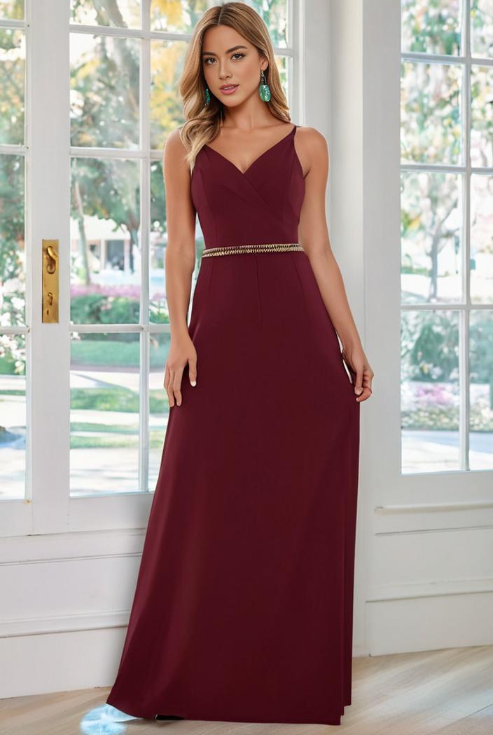 flowy chiffon one shoulder with three straps bridesmaid dress 134145