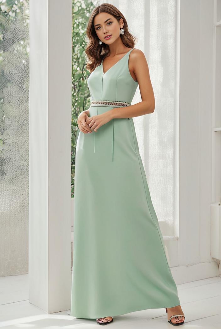 flowy chiffon one shoulder with three straps bridesmaid dress 134147