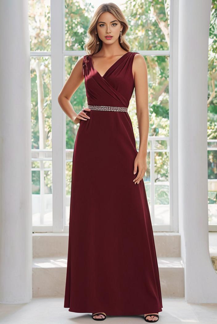 flowy chiffon one shoulder with three straps bridesmaid dress 134155