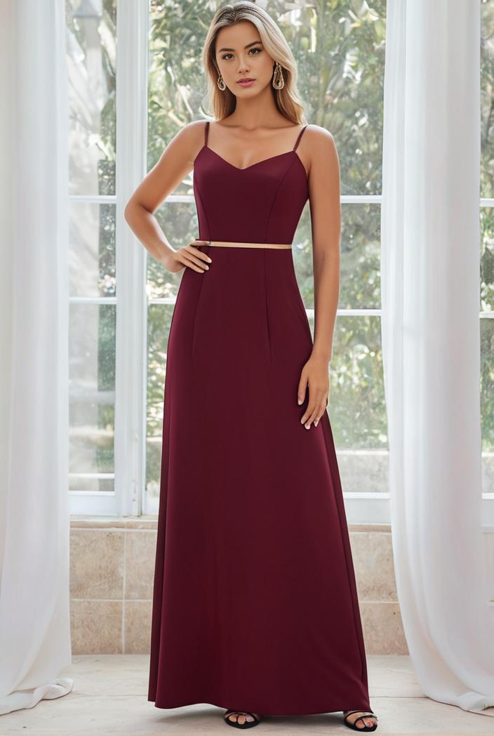 flowy chiffon one shoulder with three straps bridesmaid dress 134158