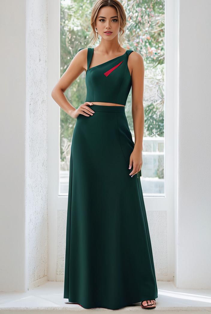 flowy chiffon one shoulder with three straps bridesmaid dress 134181