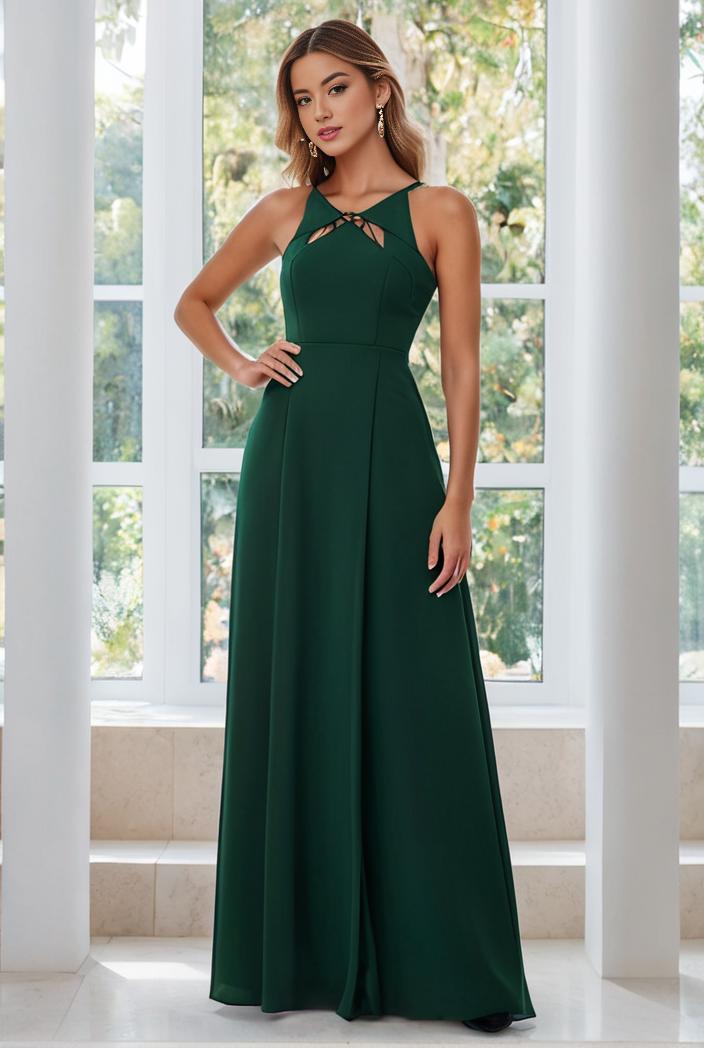 flowy chiffon one shoulder with three straps bridesmaid dress 134186
