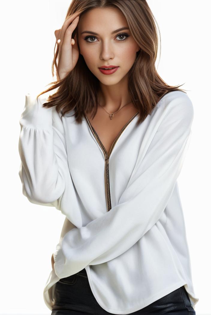 plus size casual top women s plus star print zip up long sleeve round neck slight stretch top 101217