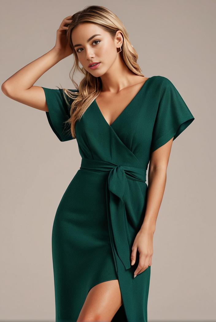 glitter high low front side slit ruffled v neck evening dress 134400