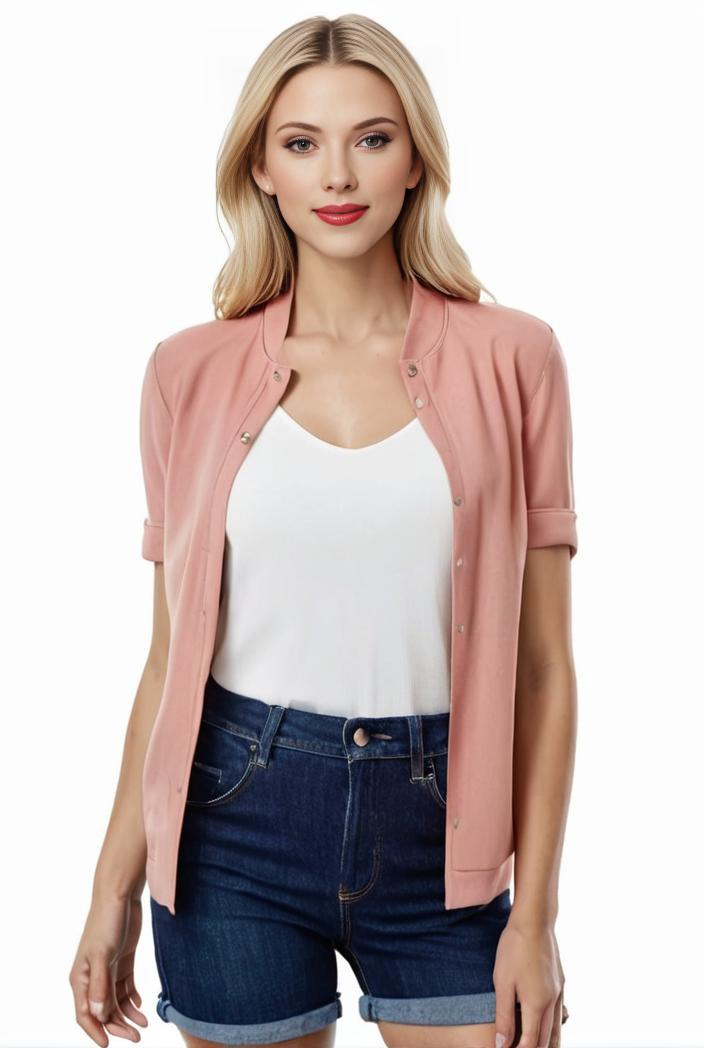 women s solid open front blazer with long sleeves for office wear 117764