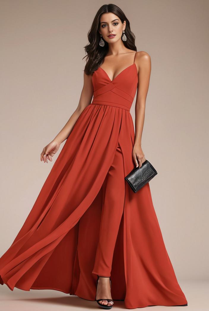convertible chiffon lace open back spaghetti straps bridesmaid dress 122297