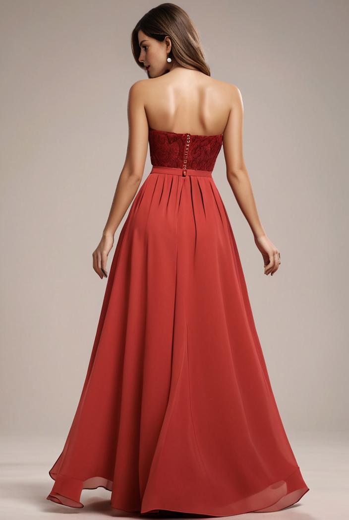 convertible chiffon lace open back spaghetti straps bridesmaid dress 122306