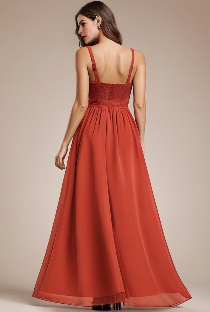 convertible chiffon lace open back spaghetti straps bridesmaid dress 122310