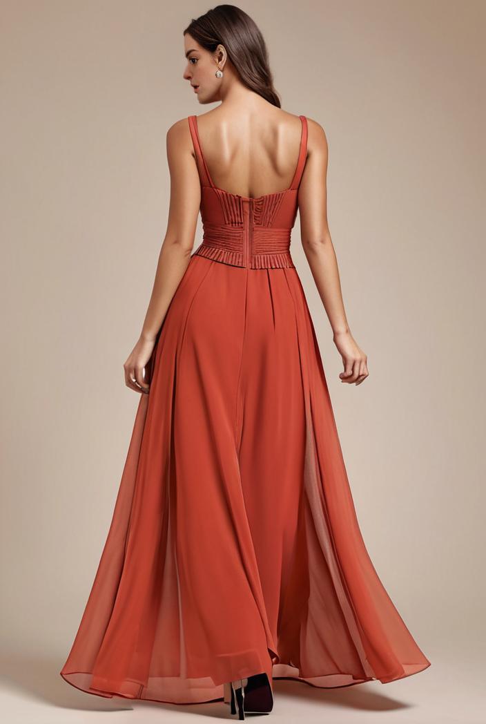 convertible chiffon lace open back spaghetti straps bridesmaid dress 122318