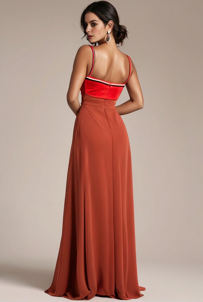 convertible chiffon lace open back spaghetti straps bridesmaid dress 122329