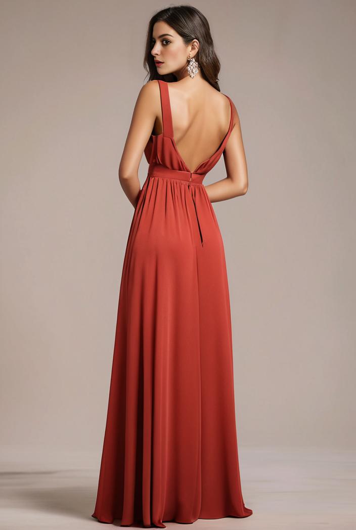 convertible chiffon lace open back spaghetti straps bridesmaid dress 122330