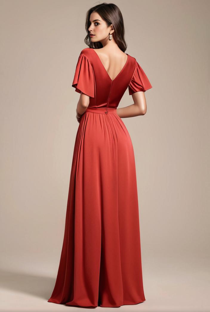 convertible chiffon lace open back spaghetti straps bridesmaid dress 122335