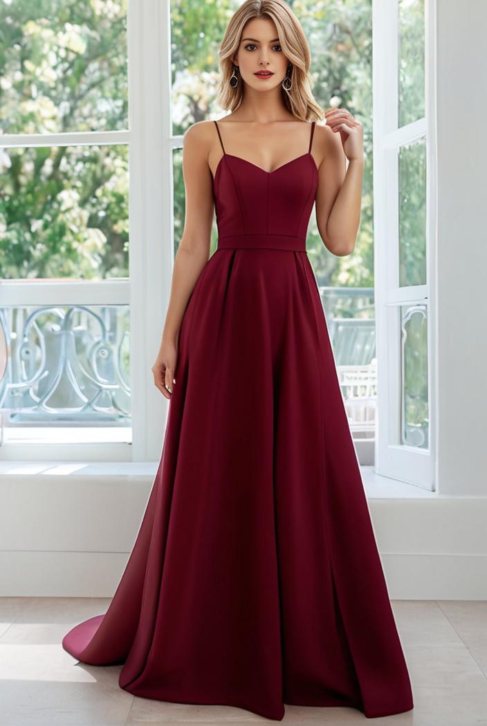 convertible chiffon lace open back spaghetti straps bridesmaid dress 122355
