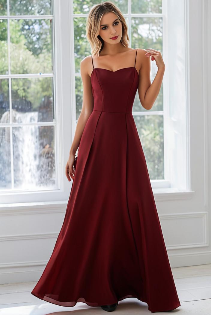 convertible chiffon lace open back spaghetti straps bridesmaid dress 122356