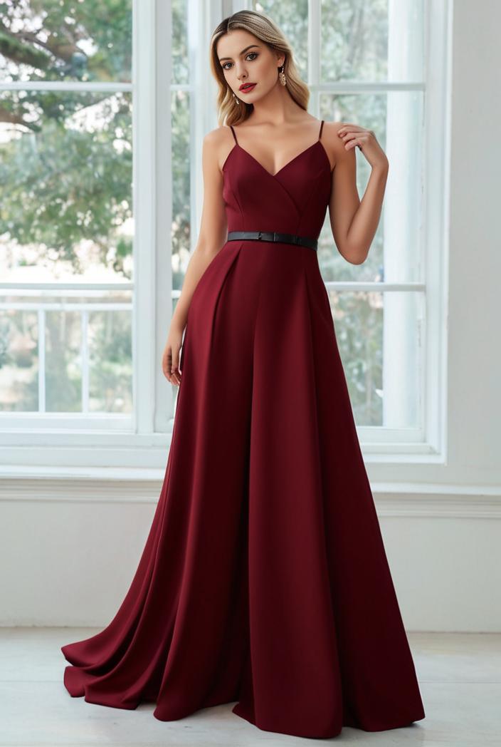 convertible chiffon lace open back spaghetti straps bridesmaid dress 122357