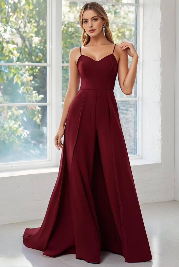 convertible chiffon lace open back spaghetti straps bridesmaid dress 122358