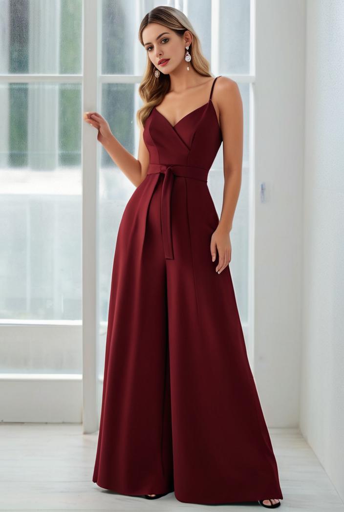 convertible chiffon lace open back spaghetti straps bridesmaid dress 122373