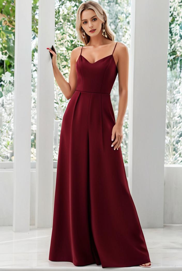 convertible chiffon lace open back spaghetti straps bridesmaid dress 122375