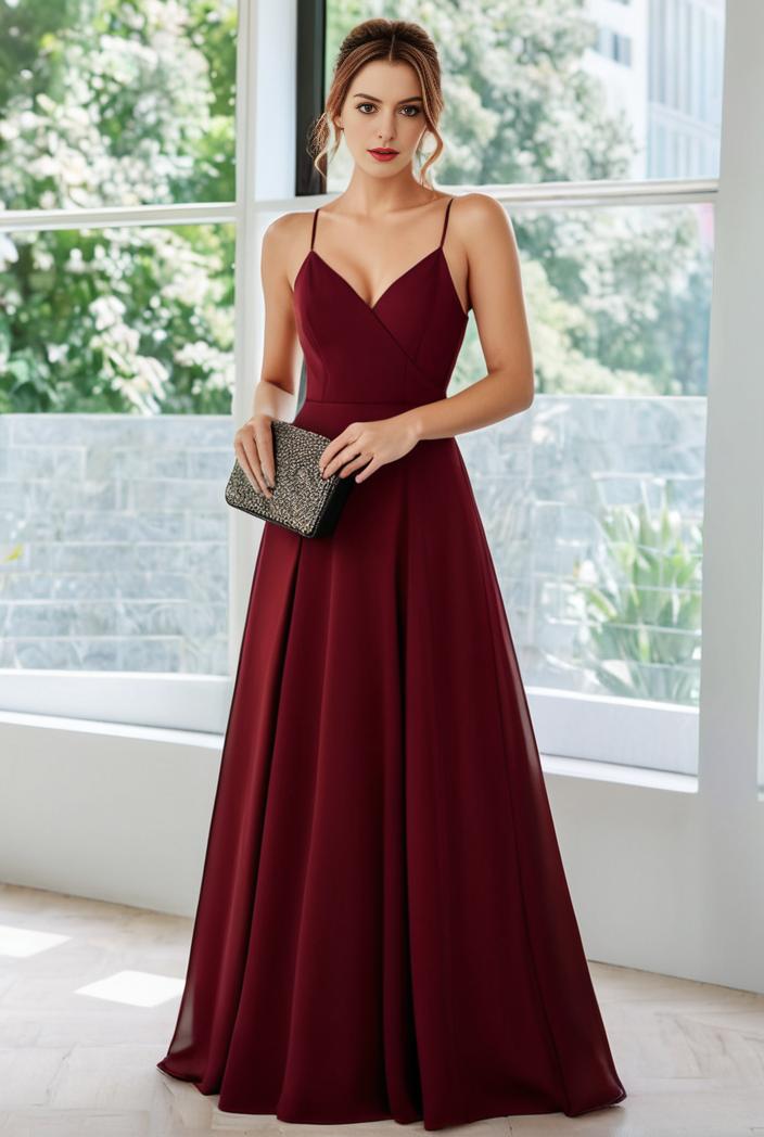 convertible chiffon lace open back spaghetti straps bridesmaid dress 122379