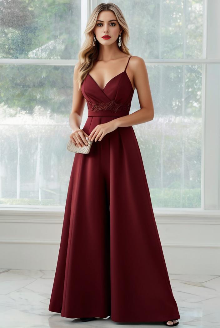convertible chiffon lace open back spaghetti straps bridesmaid dress 122381