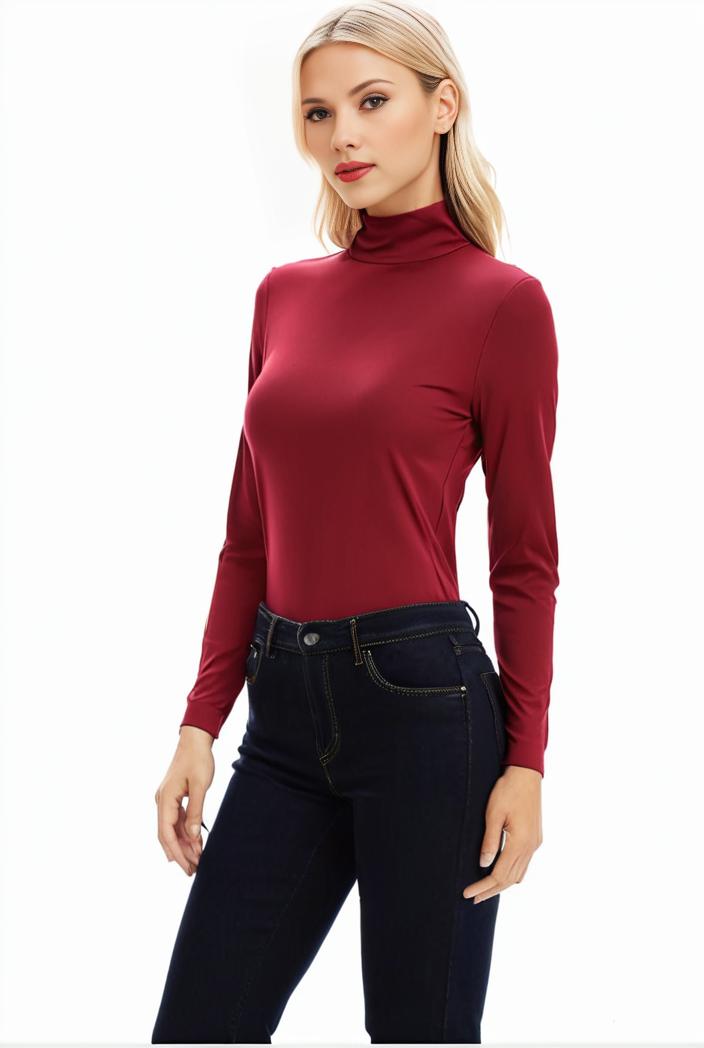 3 sets of turtleneck tees comfy long sleeve shirt perfect for spring autumn women s apparel 118570