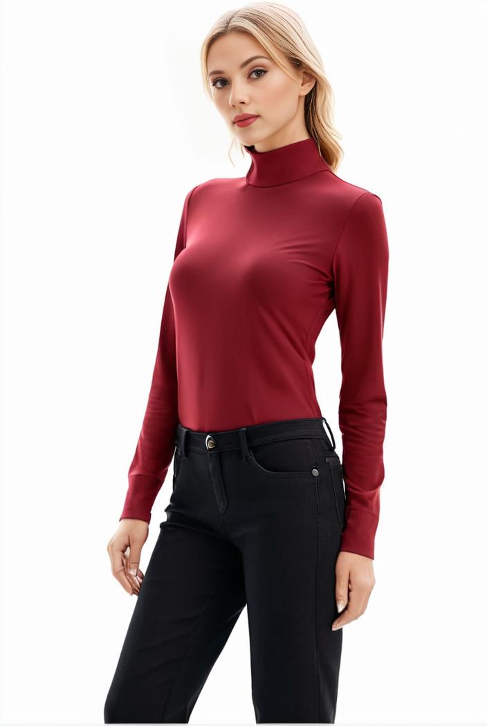 3 sets of turtleneck tees comfy long sleeve shirt perfect for spring autumn women s apparel 118571