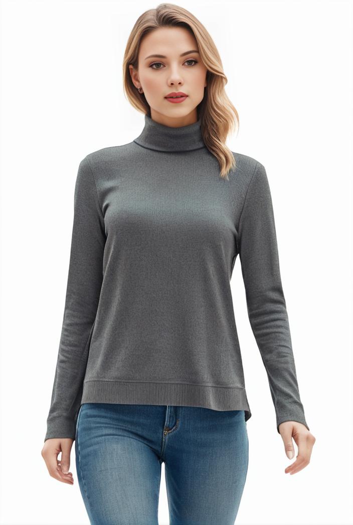 3 sets of turtleneck tees comfy long sleeve shirt perfect for spring autumn women s apparel 118579