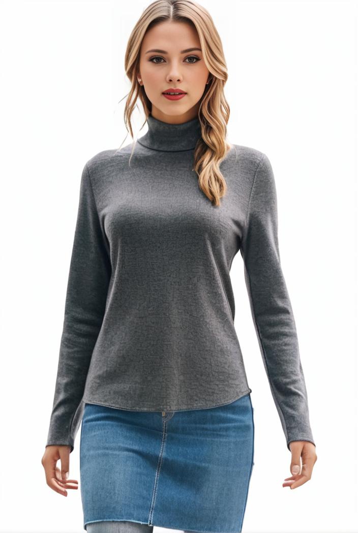 3 sets of turtleneck tees comfy long sleeve shirt perfect for spring autumn women s apparel 118585