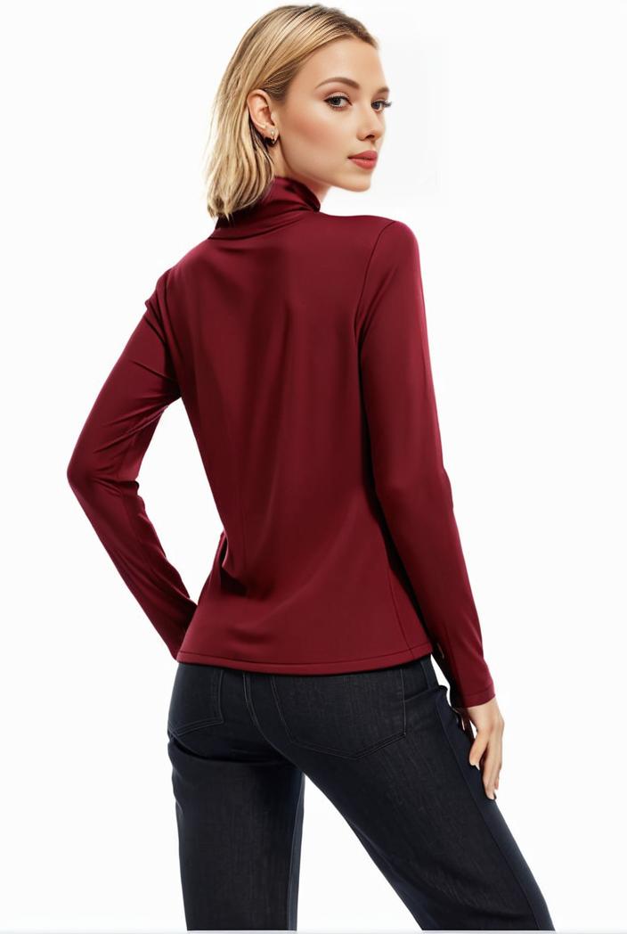 3 sets of turtleneck tees comfy long sleeve shirt perfect for spring autumn women s apparel 118588