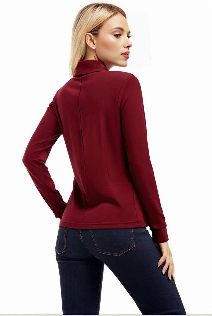 3 sets of turtleneck tees comfy long sleeve shirt perfect for spring autumn women s apparel 118590
