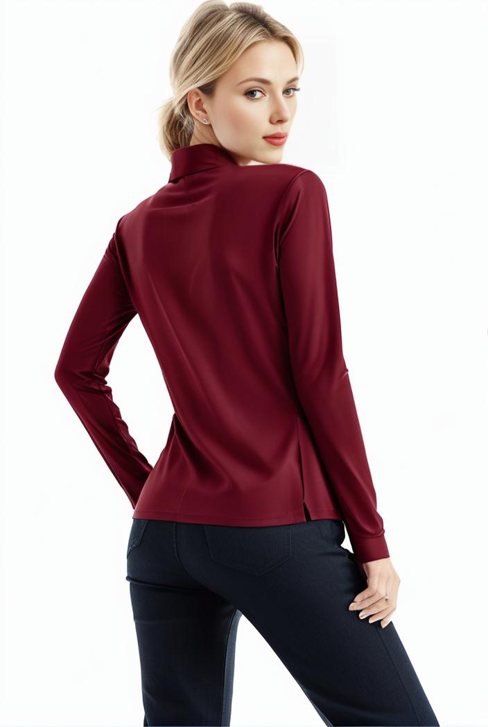 3 sets of turtleneck tees comfy long sleeve shirt perfect for spring autumn women s apparel 118591